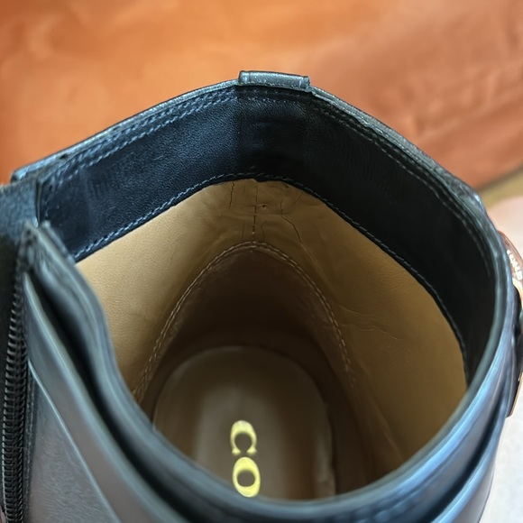 COACH Lenox Black Leather Ankle Bootie - Picture 6 of 8